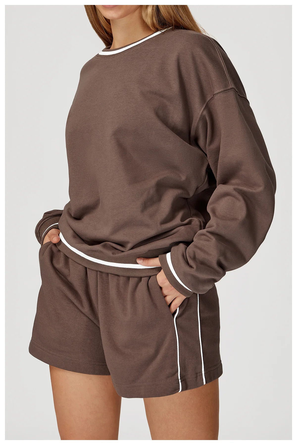2PCS Winter Yoga Set Contrasting Hoodie Set Women's Tracksuit Comfortable Running Gym Set Women's Clothes Outdoor Sports Set