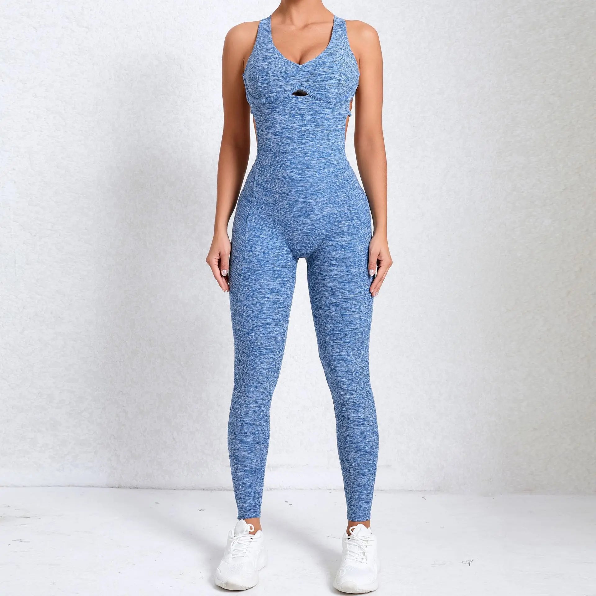 Yoga Set Jumpsuits Women Tracksuit Ribbed One Piece Fitness Rompers Sleeveless Backless Sportswear Gym Set Workout Clothes