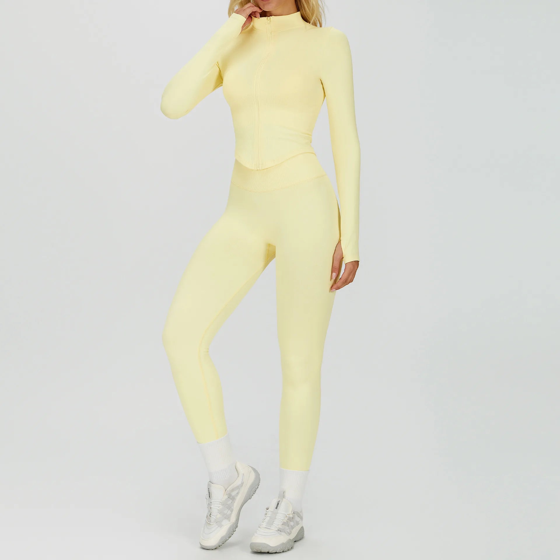 Seamless Yoga Suit 2PCS Sports Set Women Tracksuit Gym Running Workout Clothes Sports Long Sleeve Athletic Wear Yoga Clothing
