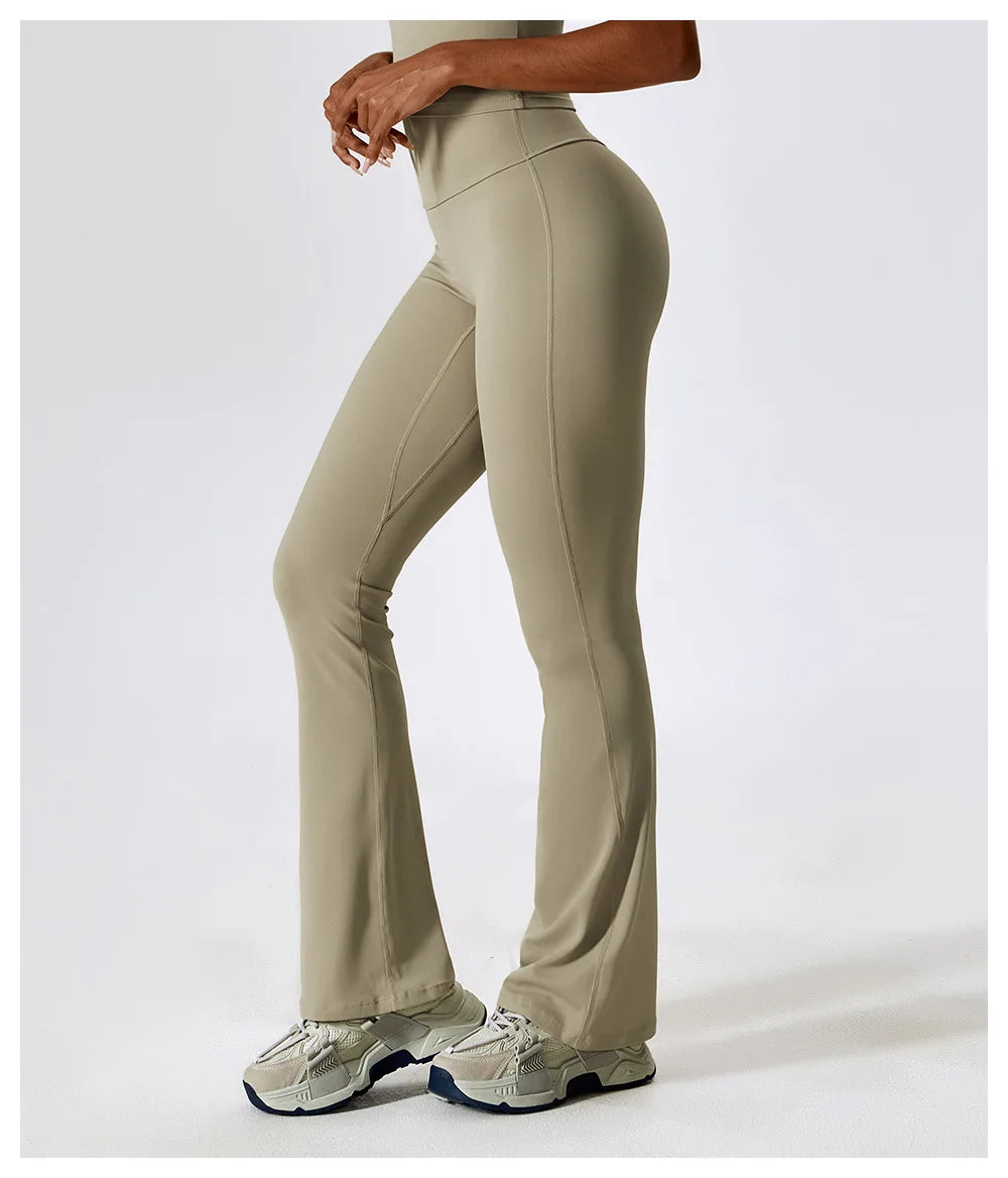 Yoga Bell-bottoms Tight Scrunch Butt Lifting Dance High Waist Tights Women Sport Pants Gym Running Breathable Fitness Leggings