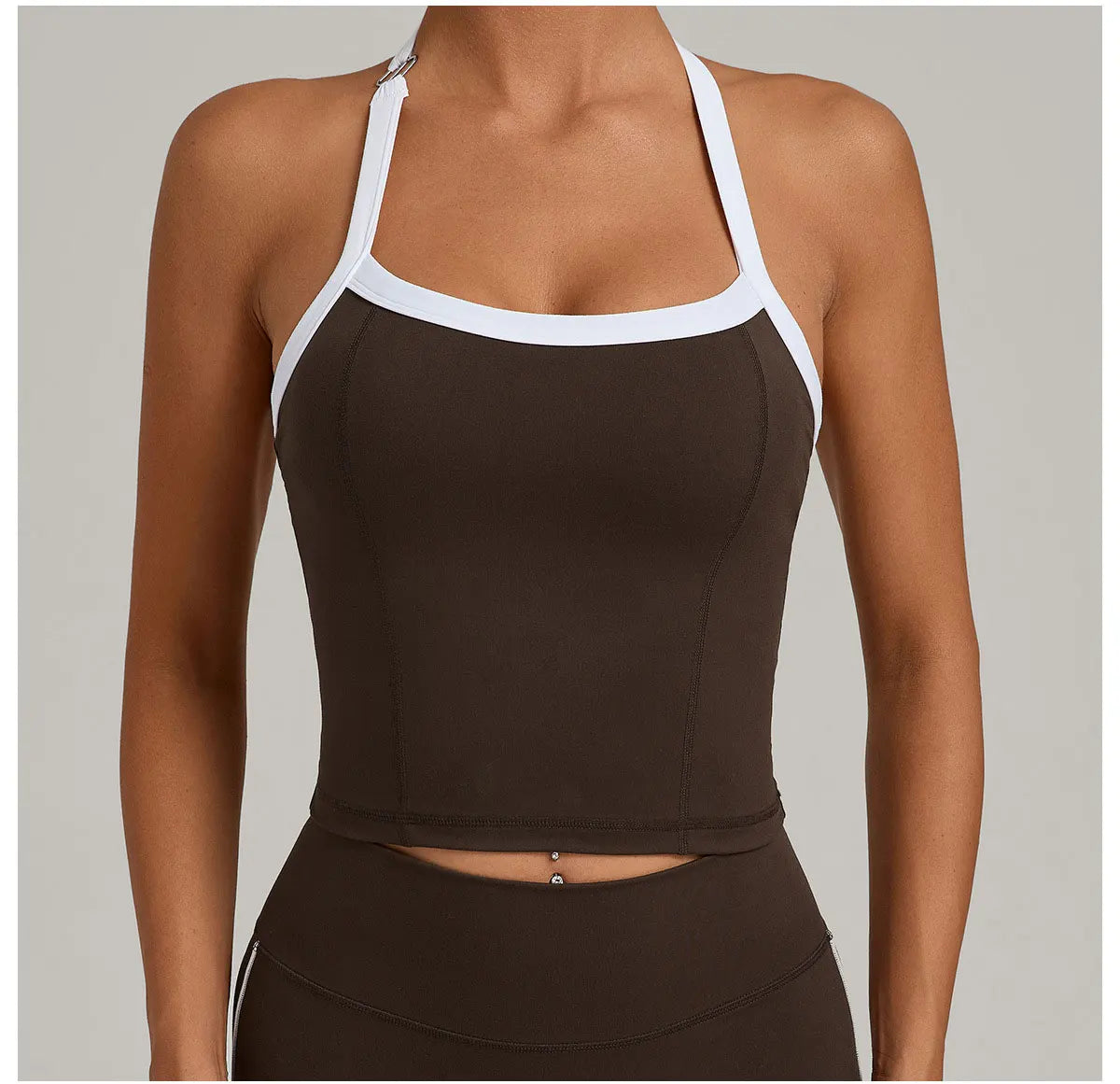 Women Sports Bra Hanging Neck Top Push Up Fitness Yoga Bra Color Blocked Underwear Gym Sport Tops Women Running Vest Bralette