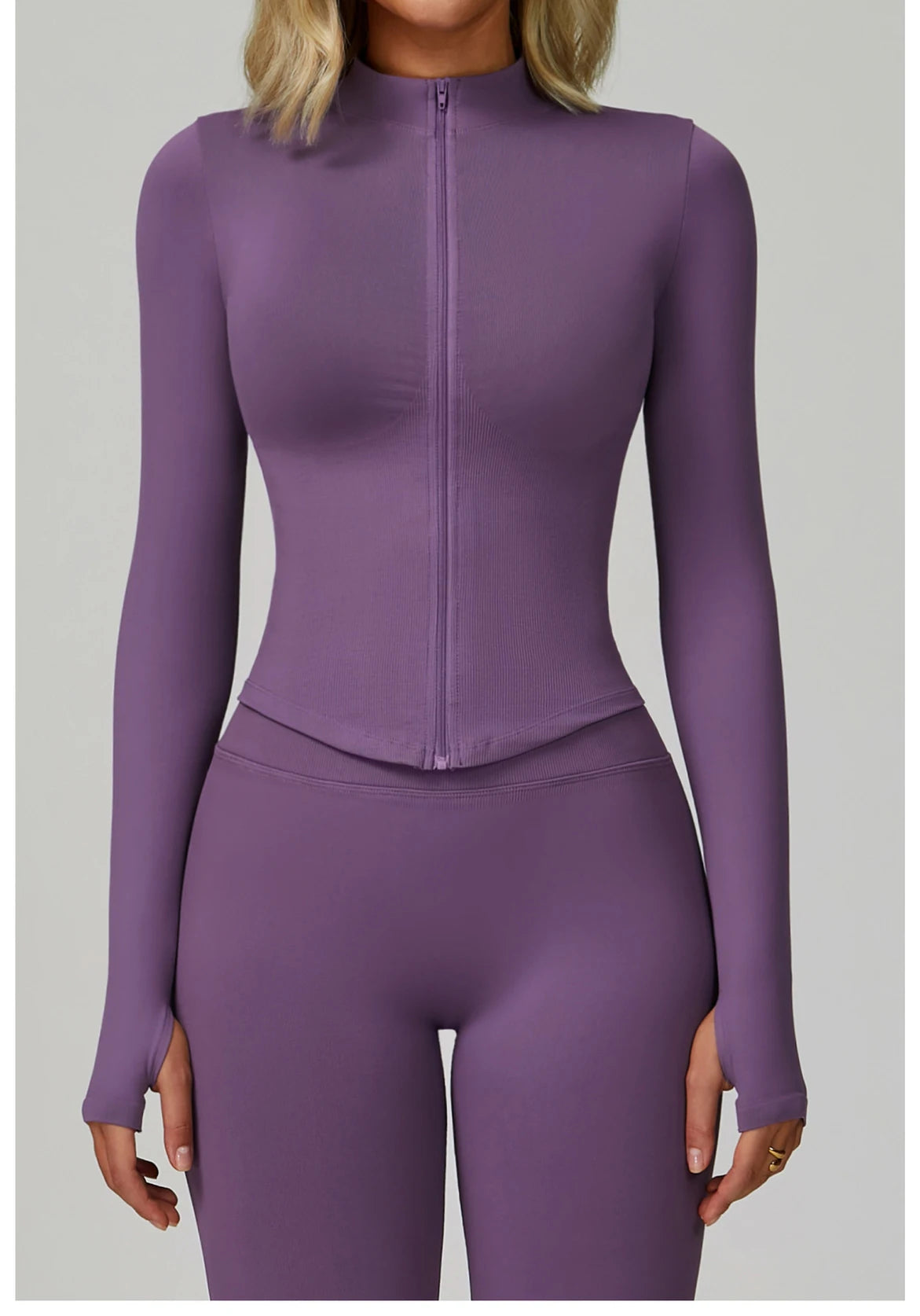 Seamless Outdoor Sports Long Sleeved Women Yoga Coat Quick Dry Zipper Cardigan Stand Up Collar Jacket Running Fitness Jacket Top