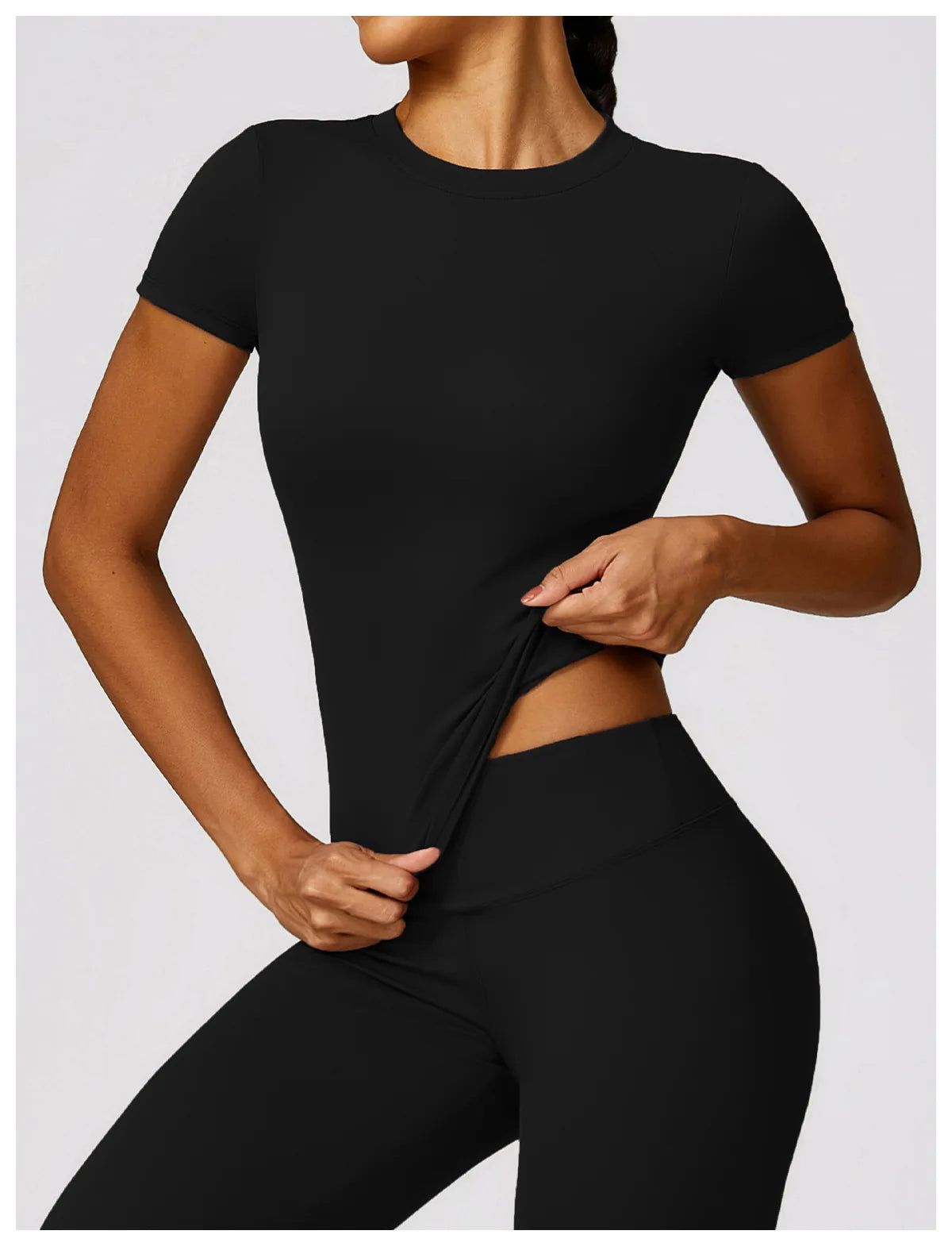 Yoga Shirts Women Top Quick Dry Running Tops Tights Push Up Workout Gym Clothes Female Short Sleeve Fitness Sports T-Shirts