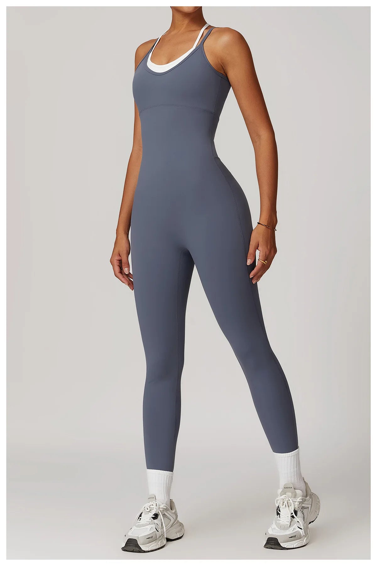 Color Blocked Jumpsuit Gym Set Women Yoga Suit Back Cross Sportswear Women Sports Jumpsuit Fitness Rompers Workout Bodysuits