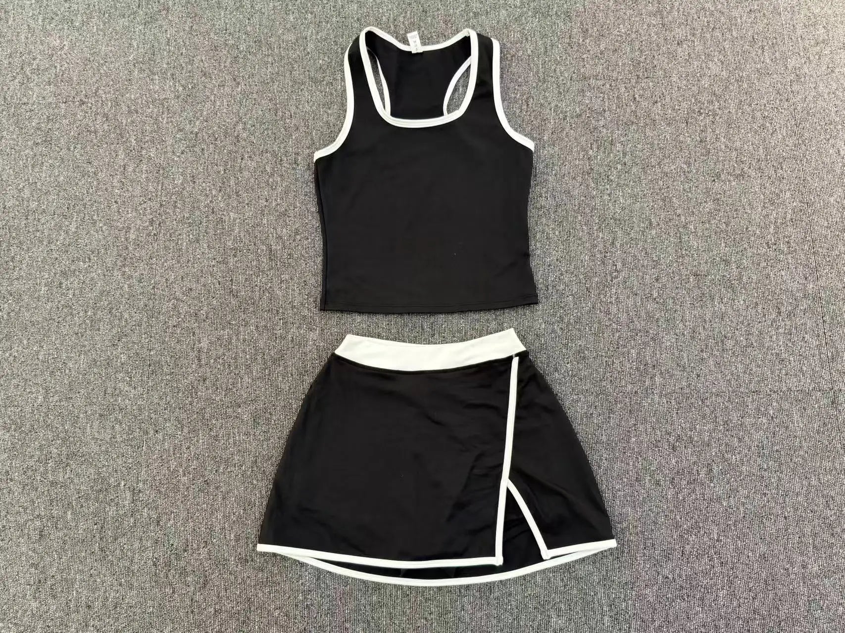 Yoga Set 2PCS Women Tracksuit Sexy Sport Bra High Waist Yoga Short Skirt Gym Clothes Fitness Sleeveless Workout Suit Sporstwear