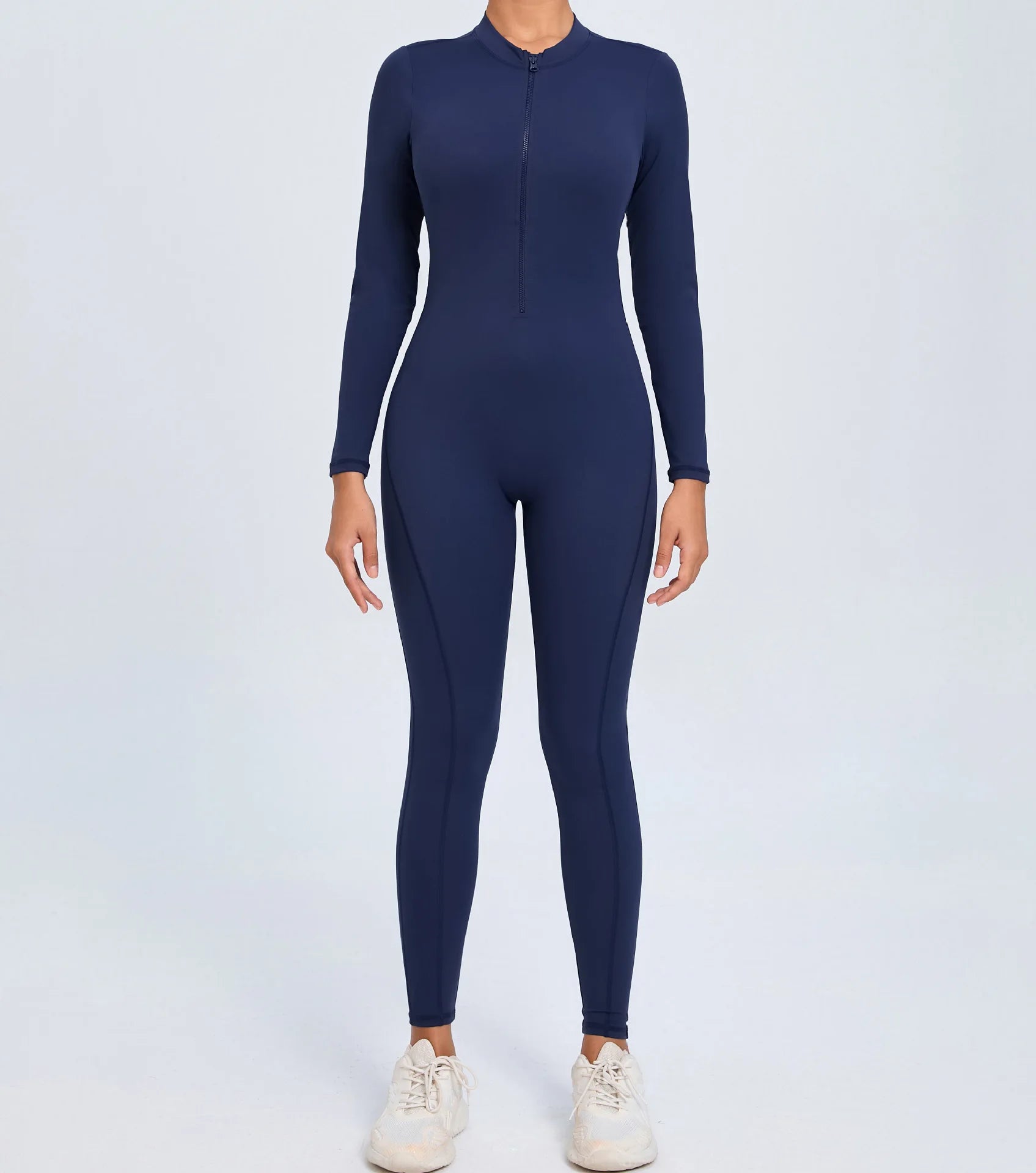 Backless Rompers Yoga Long Sleeved Women's Sportswear Gym Zipper Jumpsuits Workout Bodysuit Fitness One-piece Skin-tight Garment