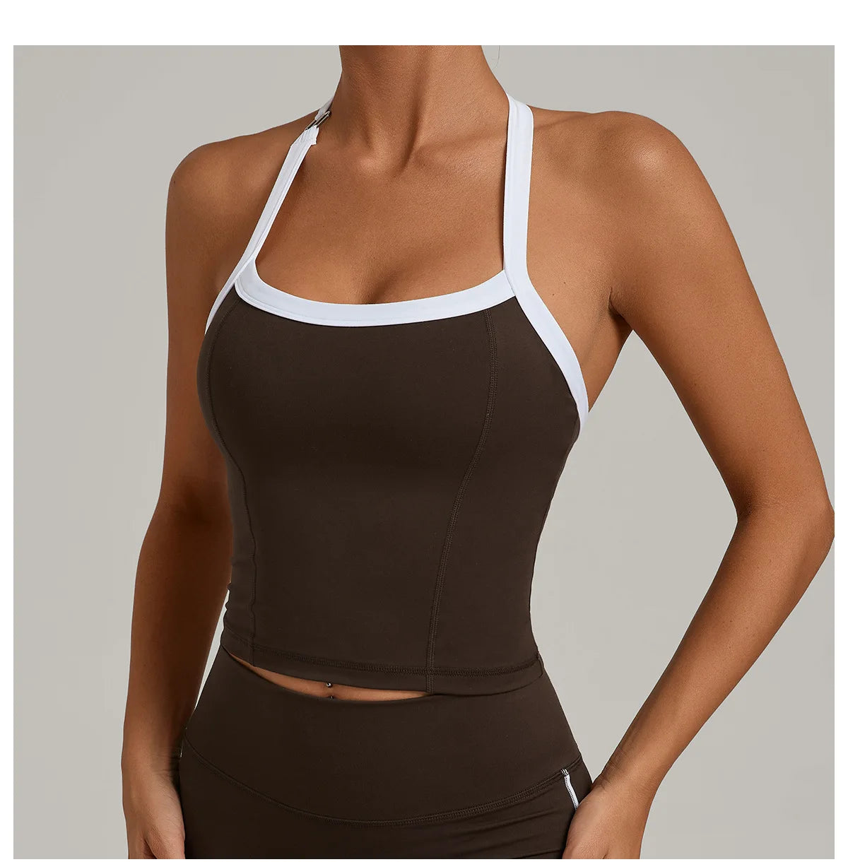 Women Sports Bra Hanging Neck Top Push Up Fitness Yoga Bra Color Blocked Underwear Gym Sport Tops Women Running Vest Bralette
