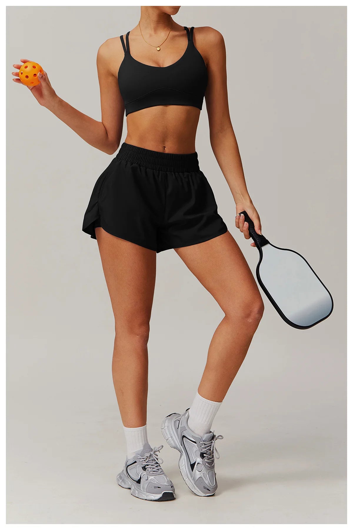 Yoga Shorts Women Fitness Shorts Running Cycling Shorts Breathable Sports High Waist Workout Gym Shorts Pocket Fake Two Pieces