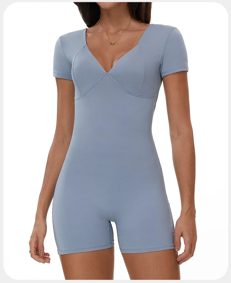 Yoga Jumpsuit Sexy Back V Rompers Gym Set Women Training Yoga Suit Sportswear Women Sports Jumpsuit Fitness Workout Bodysuits