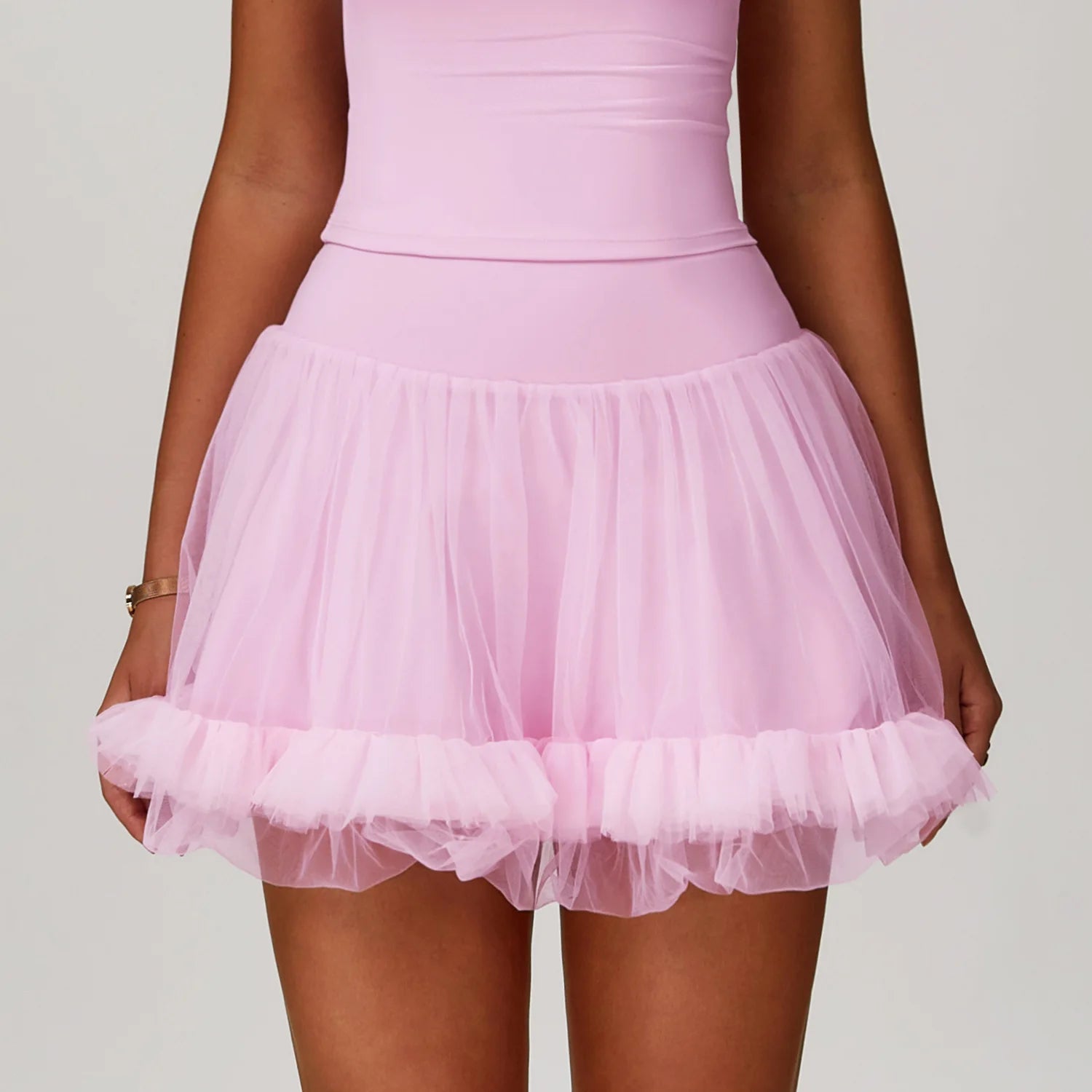 Summer Women's Yoga Short Skirt Anti Glare Short Skirt High Waist Tennis Skirt Casual A-line Half Skirt Mesh Sports Short Skirt
