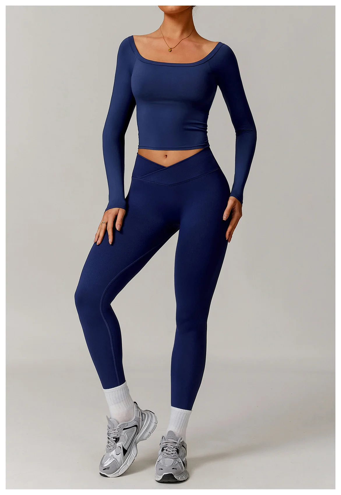2 Pieces Yoga Suit Sports Set Women Athletic Wear Gym Set Women Tracksuit Running Workout Long Sleeve Sports Shirt Yoga Clothing
