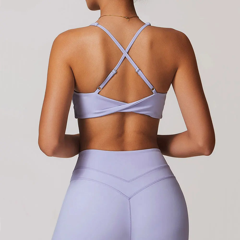 Sports Bra Women Fitness Bra Halter Sports Underwear Naked Feel Sexy Yoga Gym Push Up Workout Bra Padded Bralette Bathsuit