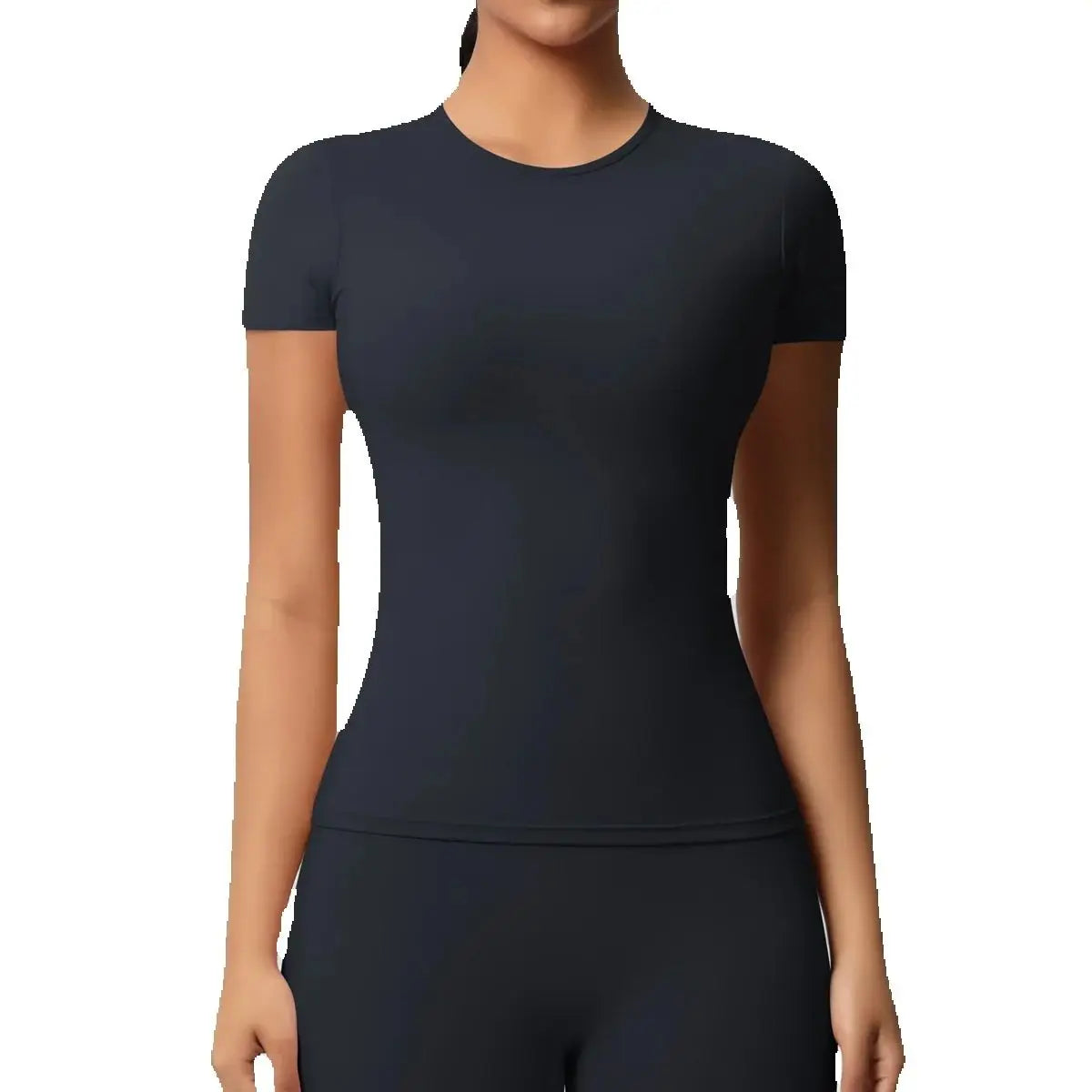 New Women Running Sports T Shirt Summer Short Sleeve Round Neck Breathable Stretchy Gym Yoga Slim Fitness Active Top Tee