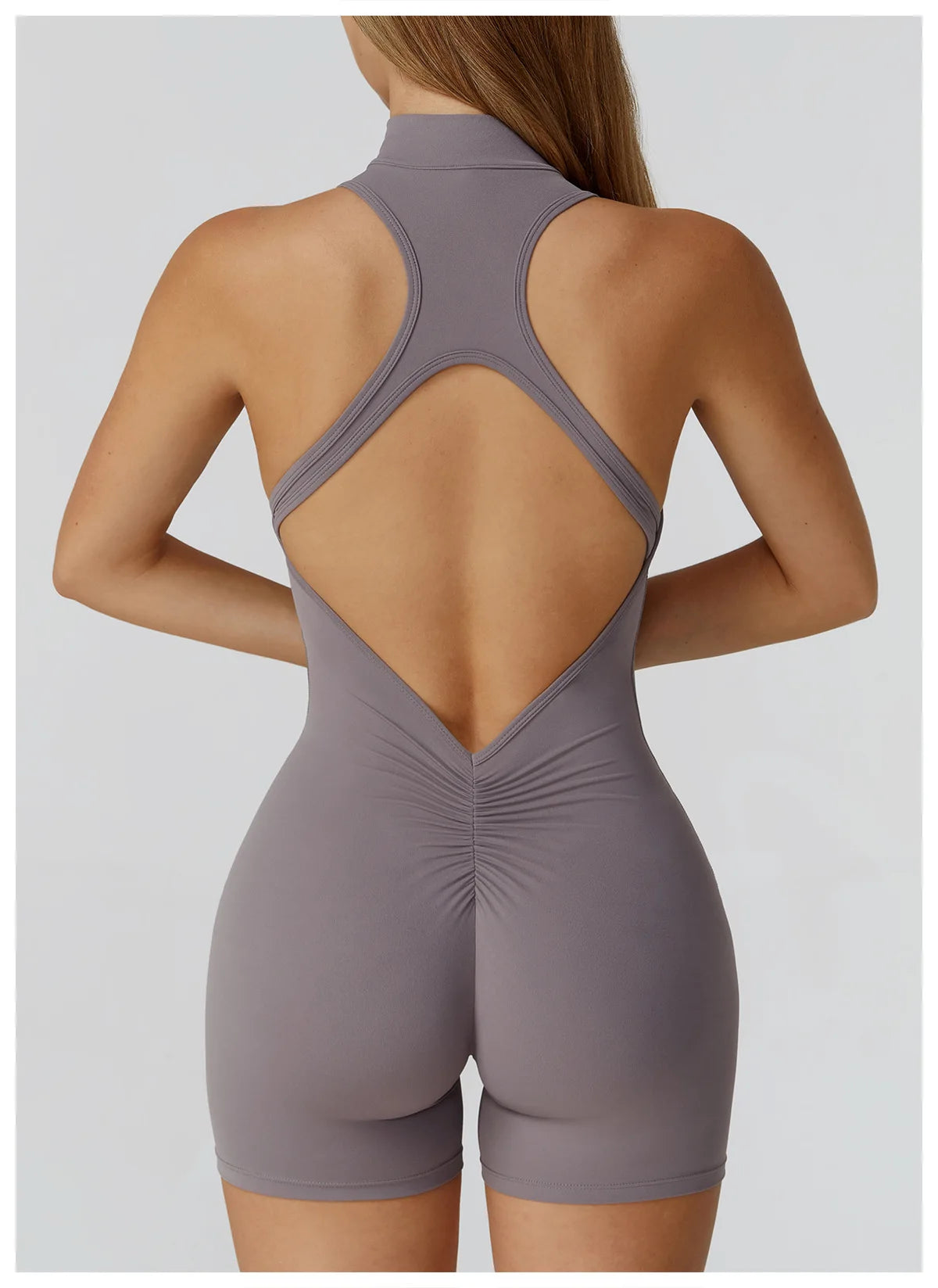 Scrunch Sports Overalls Gym Jumpsuit Women's Fitness Suit Short Sets for Woman Tracksuit Yoga Clothing Zipper Workout Sportswear
