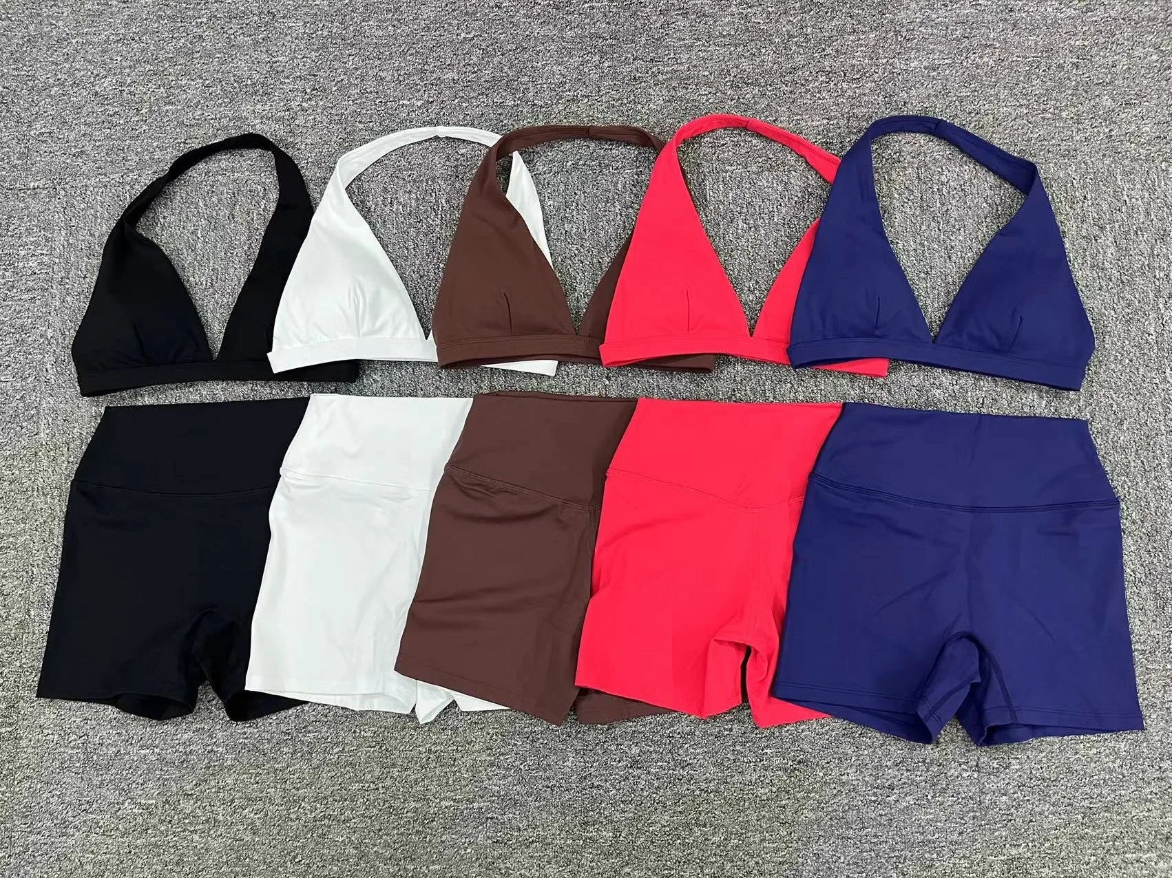 2PCS Yoga Sets Women Gym Workout Clothes High Waist Yoga Shorts Sports Bra High Waist Short Sets Push Up Running Athletic Wear