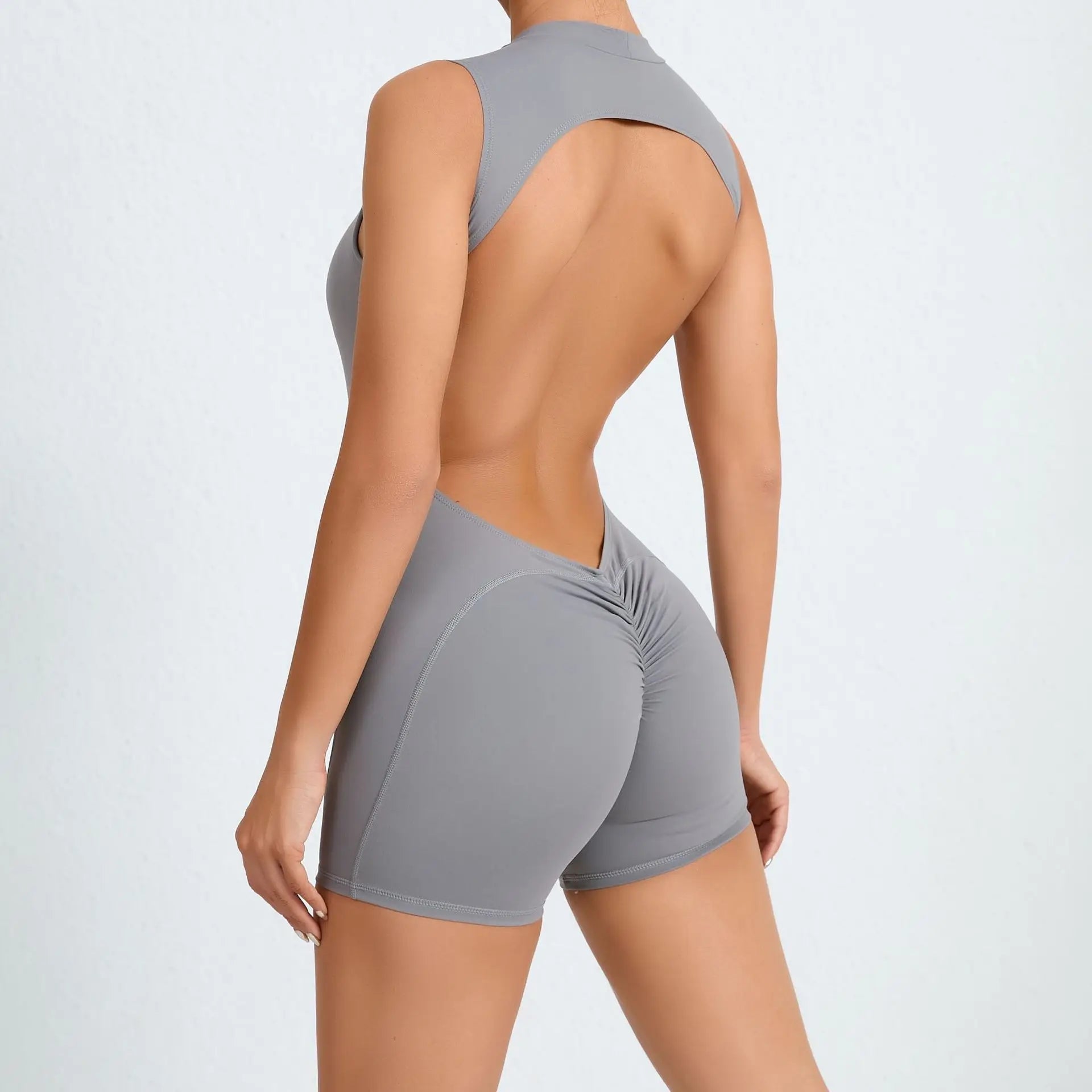 Backless Jumpsuit Women's Yoga Suit Short Sports Suit Short Sleeve Gym Clothes Push Up Training Fitness Yoga Bodysuit Sportswear
