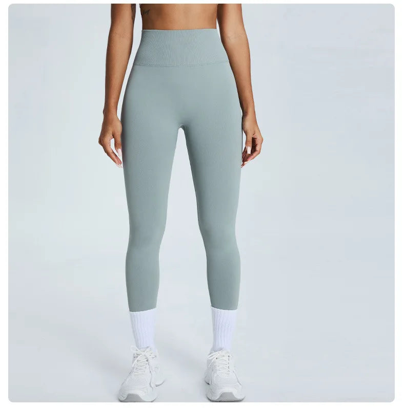 Seamless Fitness Women's Sport Leggings High Waist Elastic Solid Yoga Leggings Gym Jogging Quick Dry Push Up Slim Pants Female