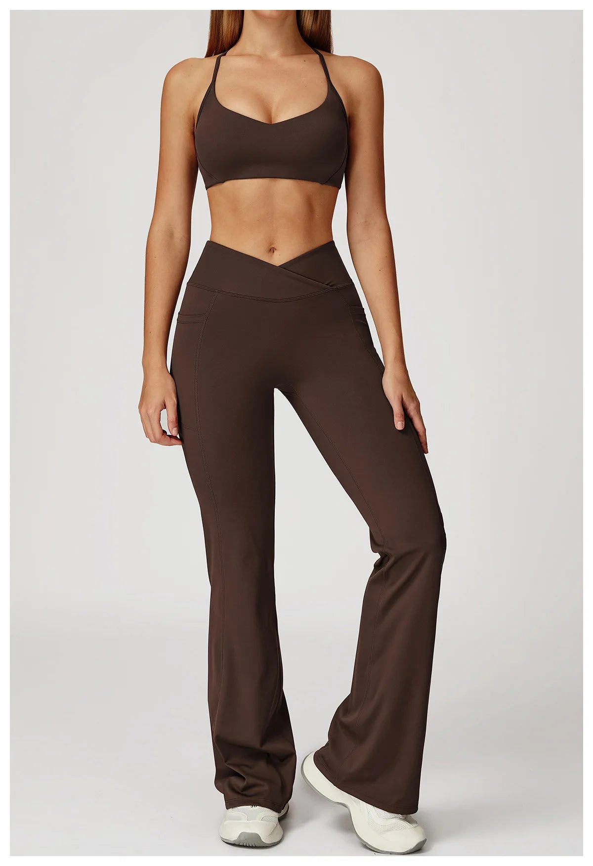 Women Flare Leggings Yoga Pants Bell-bottoms Yoga Trousers High Waist Fitness Pants Stretch Gym Casual Sports Wide Leg Pants