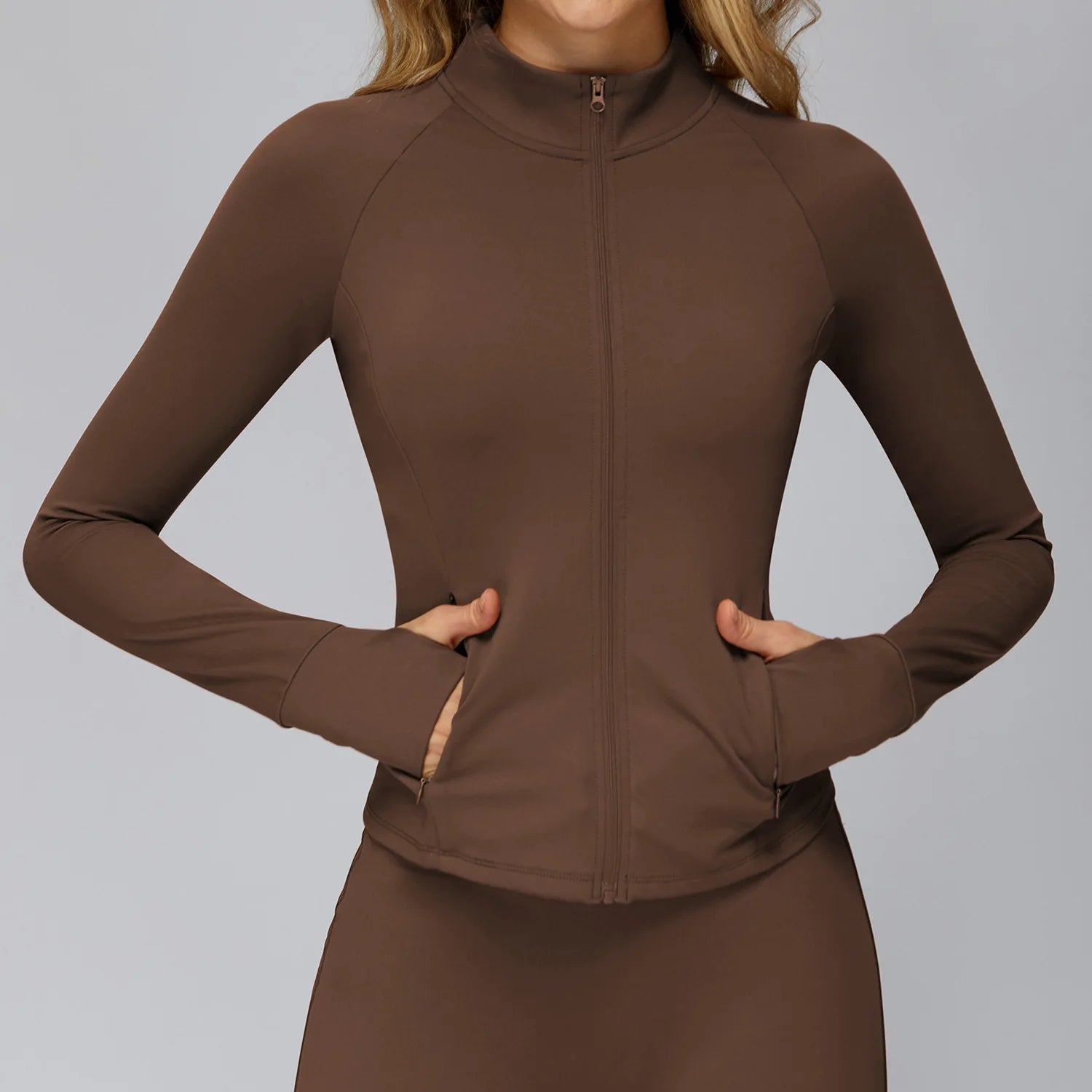 Zip Fitness Clothes Women Long Sleeve Sports Jacket Gym Clothes Woman Yoga Shirt Quick Dry Top Sunscreen Sportswear Yoga Clothes