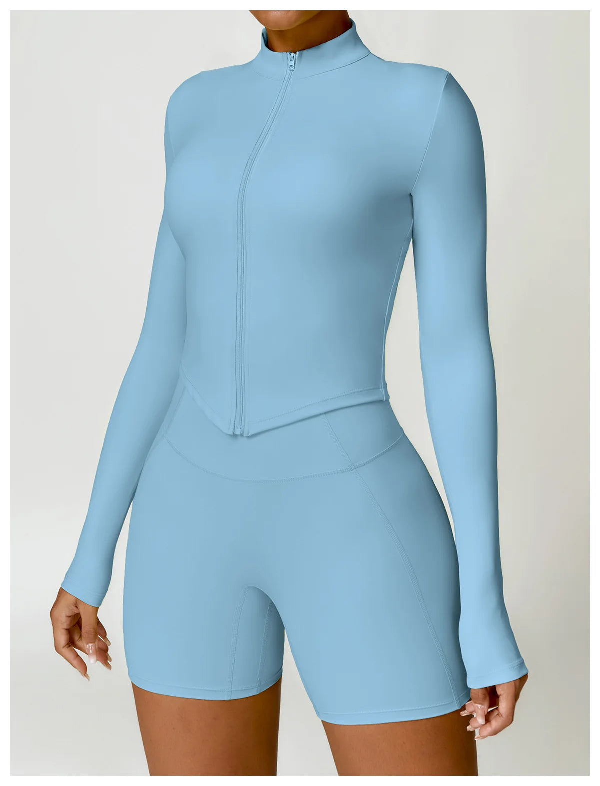 New Running Elasticity Yoga Jacket Zipper Slimming Top Coat Women's Sports Jacket Gym Workout Sports Long Sleeves Women Tights