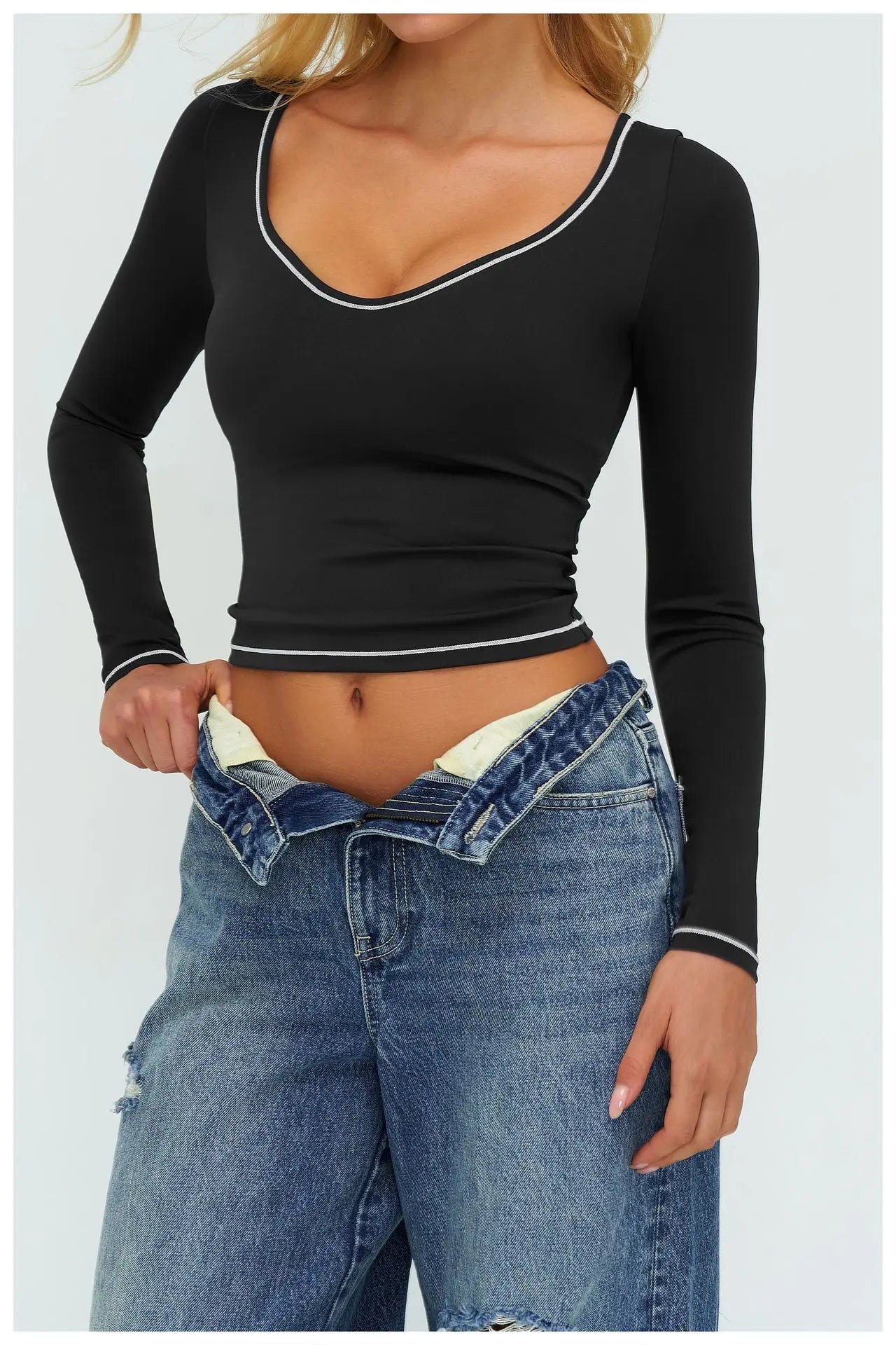 Yoga Shirts Women's Yoga Long Sleeve Fitness Long Sleeve Running Gym Clothes Workout Dry Fit Breathable High Elastic Sports Top