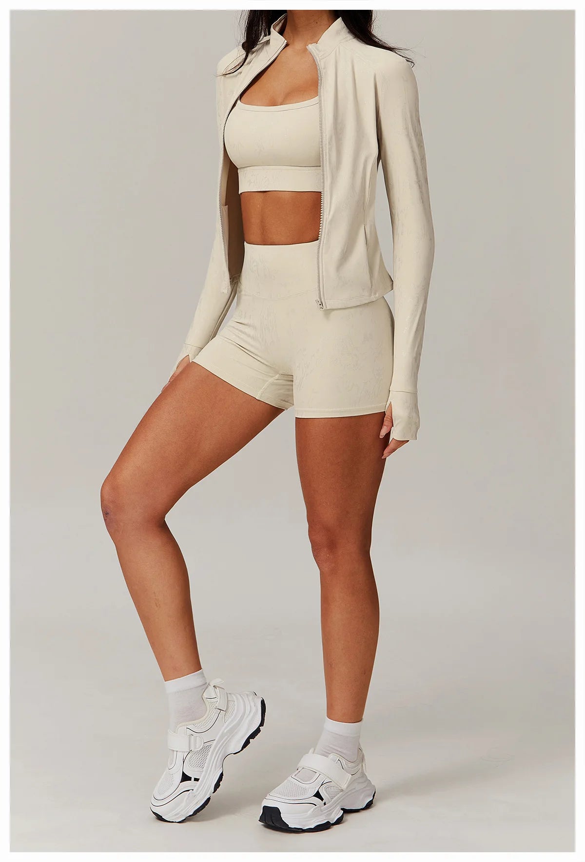 Zipper Jacket Women Yoga T-shirts Crop Tops Solid Sports Top Long Sleeve Running Shirts Sexy Quick Dry Fitness Gym Sport Wear