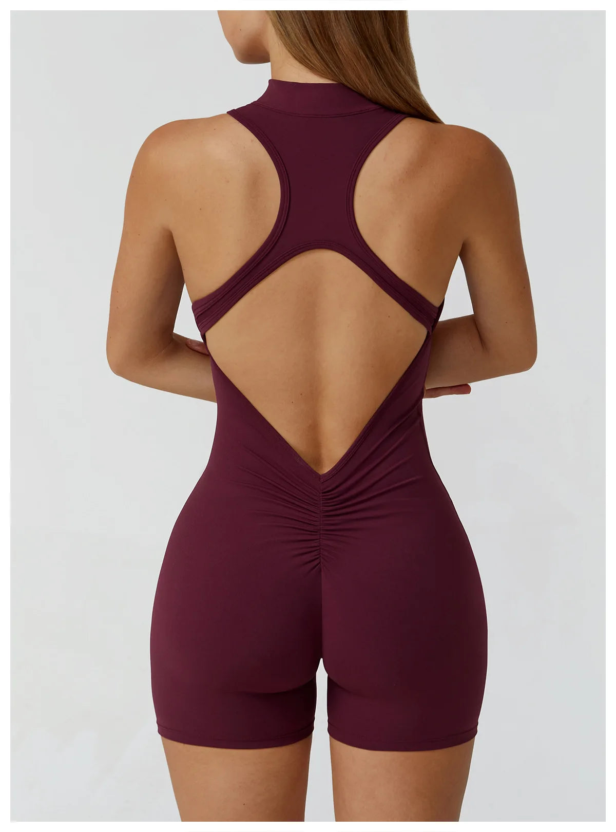 Scrunch Sports Overalls Gym Jumpsuit Women's Fitness Suit Short Sets for Woman Tracksuit Yoga Clothing Zipper Workout Sportswear