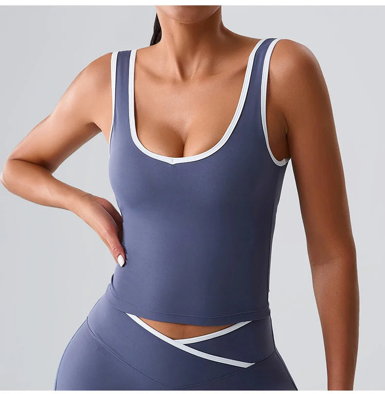 Workout Bra Fitness Yoga Bras Women Race Back Sports Bras Color Blocked Top Women Bra Sexy Breathable Underwear Women Gym Tops