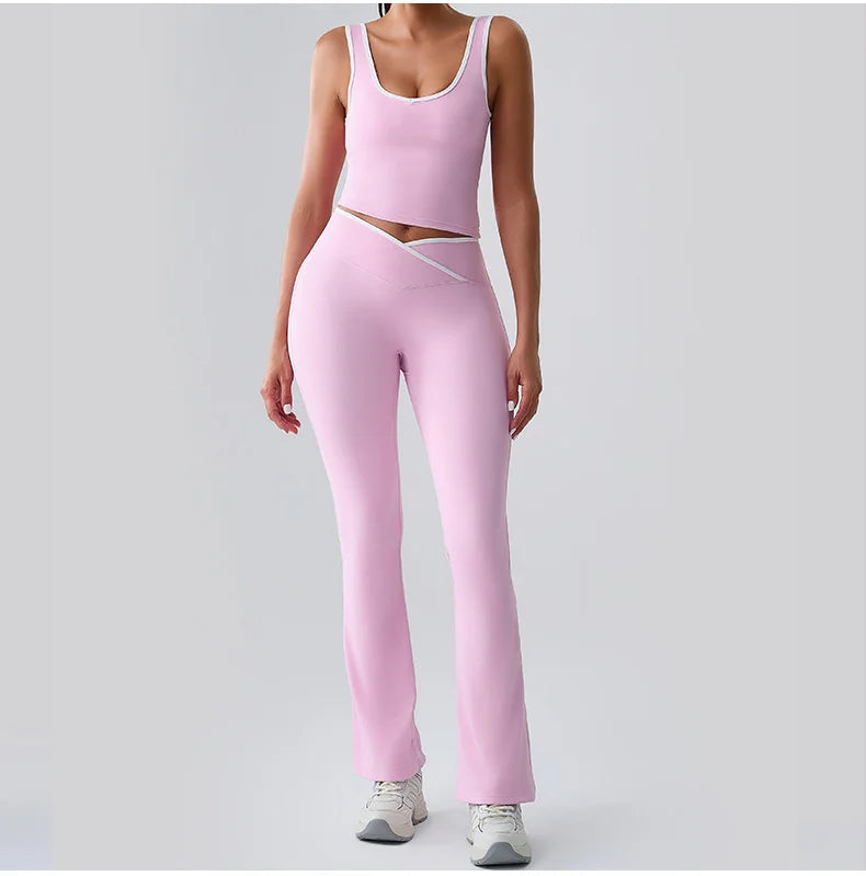 Women Tracksuit 2PCS Yoga Set Nude Feeling Workout Sets Gym Push Up Fitness Running Workout Sportwear Sport Bra Leggings Suit