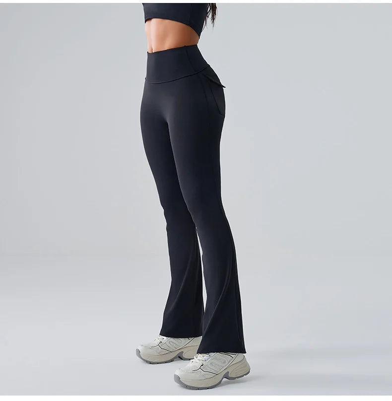 Yoga Pants Sport Leggings Women Flared Yoga Pants High Waist Wide Leg Pants Push Up Woman Tight Fitness Workout Gym Bell-bottoms