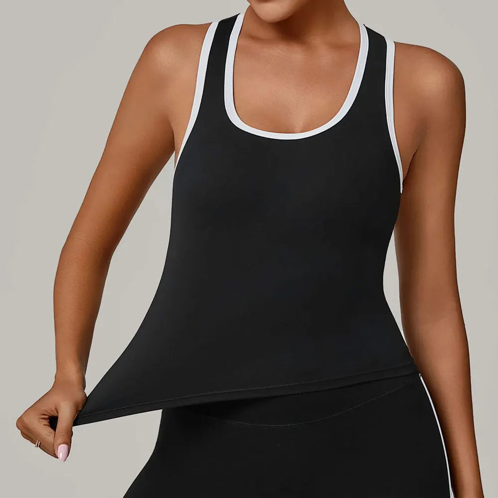 Women's Impact Strappy Top Sports Underwear Yoga Vest Fitness Tank Top Gym Beautiful Open Back Bra Running Workout Halter Bra