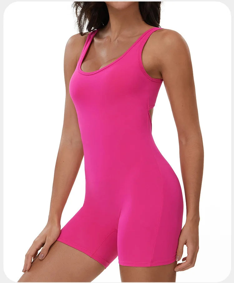 Yoga Jumpsuits Women Tracksuit Set Fitness Rompers Sexy One Piece Sports Bra Workout Bodysuit Sexy Back V Sportswear Gym Clothes