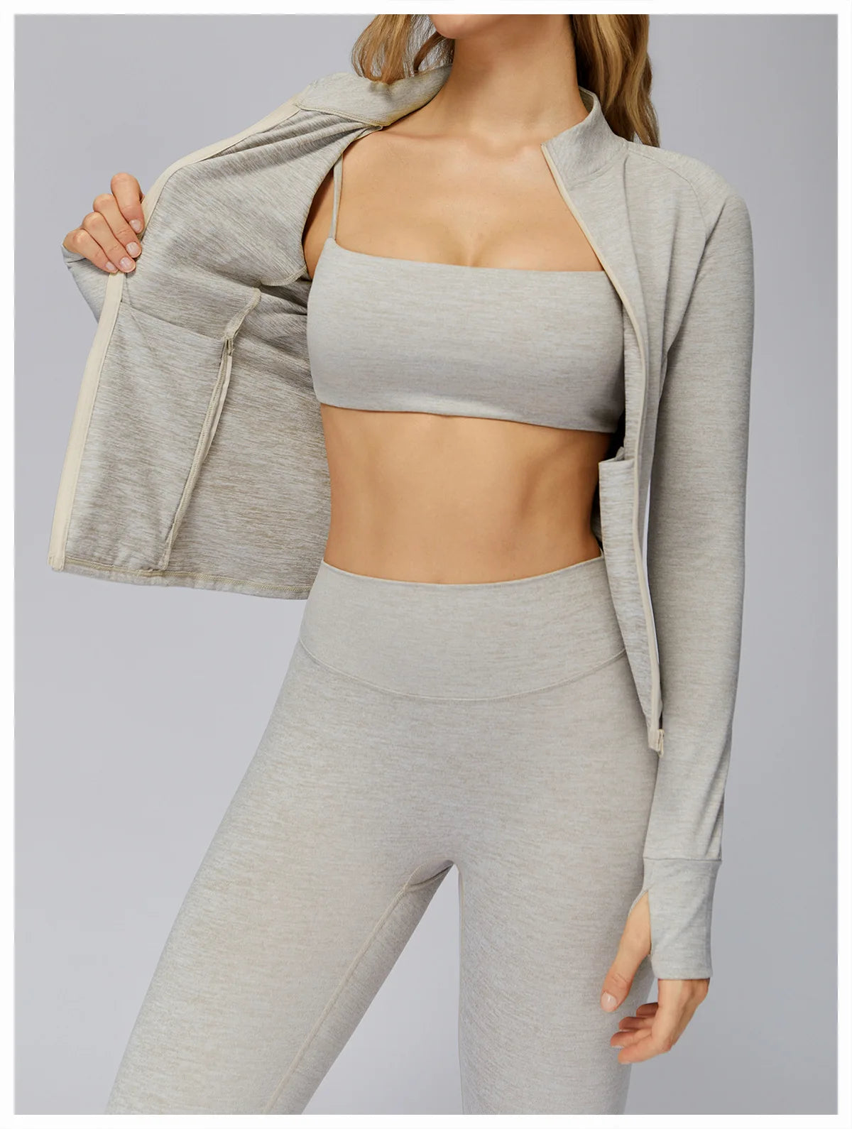 Zip Fitness Clothes Women Long Sleeve Sports Jacket Gym Clothes Woman Yoga Shirt Quick Dry Top Sunscreen Sportswear Yoga Clothes