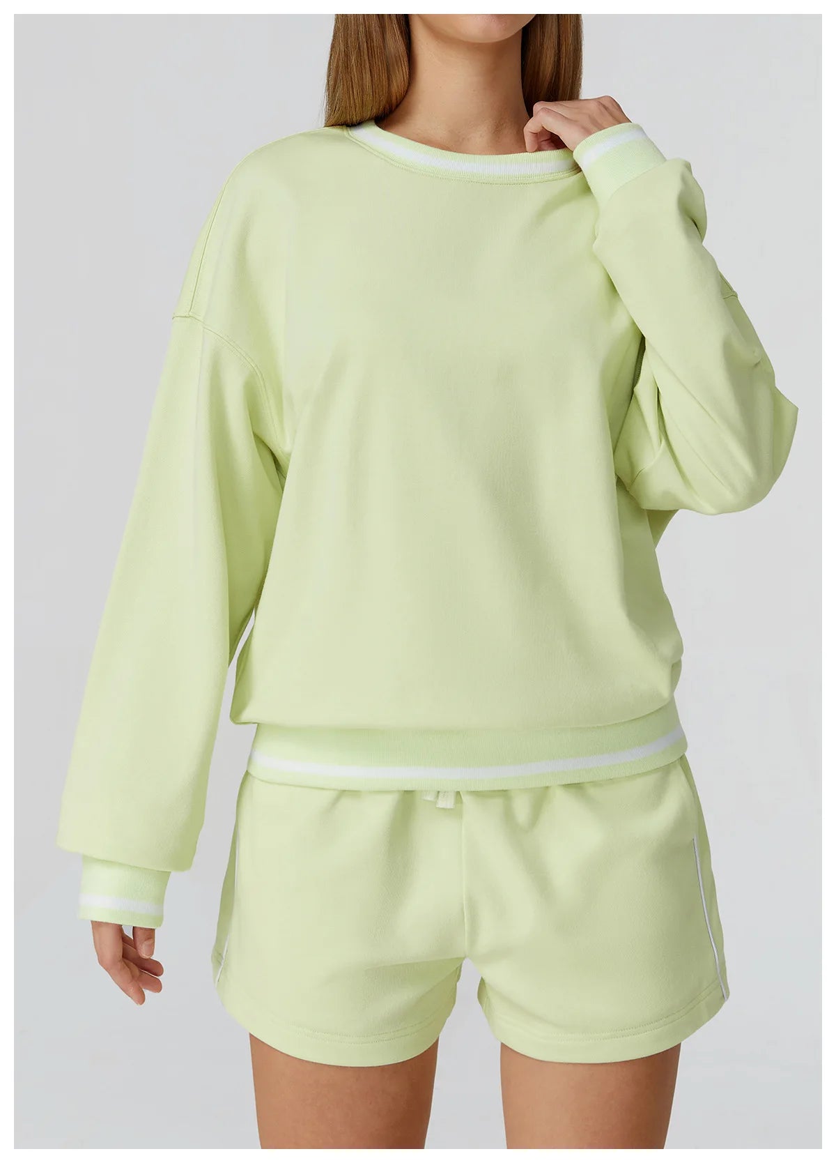 2PCS Winter Yoga Set Contrasting Hoodie Set Women's Tracksuit Comfortable Running Gym Set Women's Clothes Outdoor Sports Set