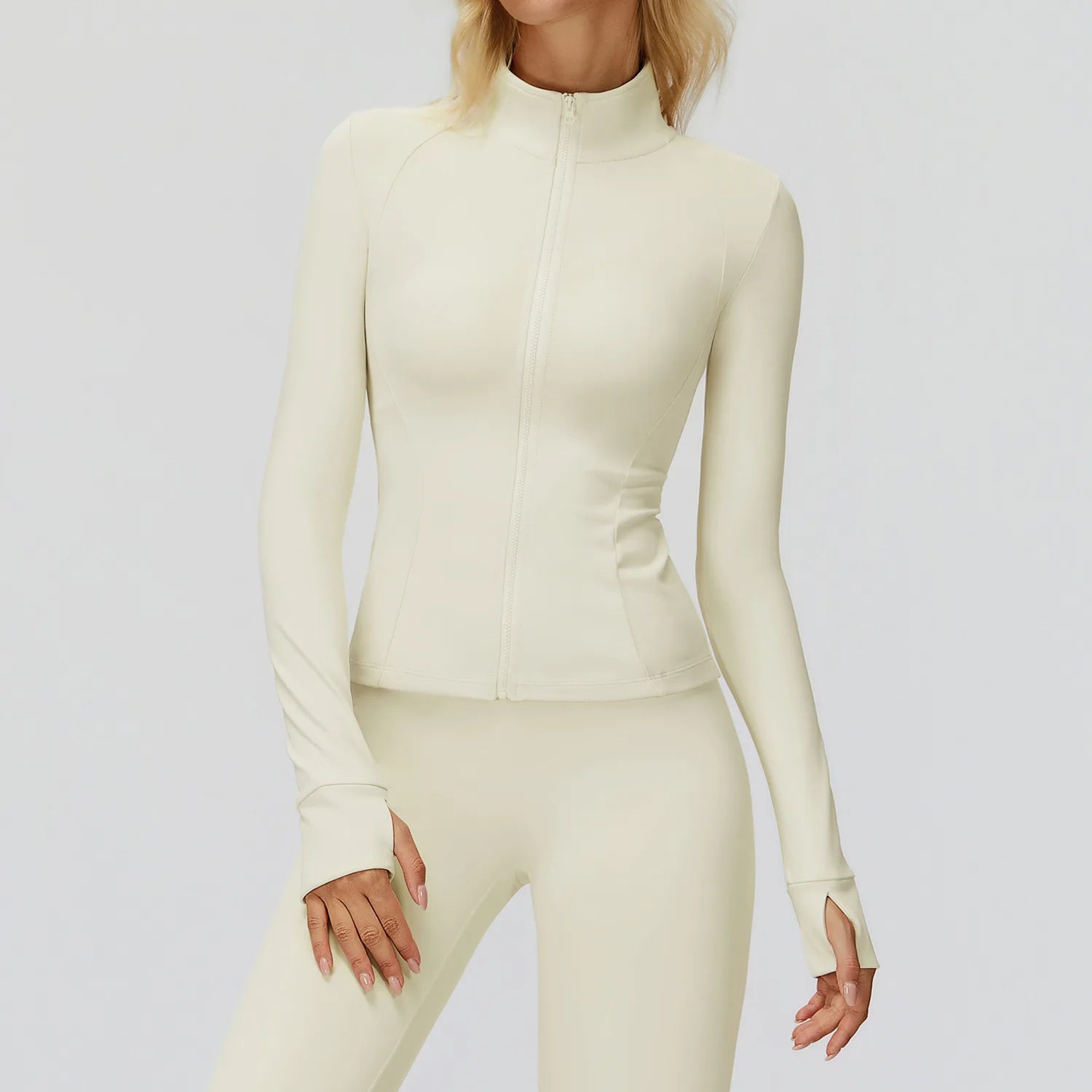 Zipper Long Sleeve Women Crop Tops Jacket Yoga T-shirts Solid Sports Top Running Shirts Sexy Quick Dry Fitness Gym Sport Wear