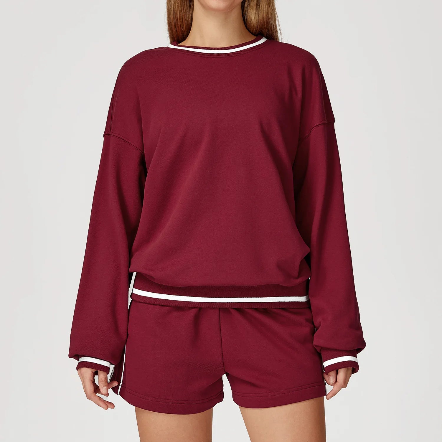 2PCS Winter Yoga Set Contrasting Hoodie Set Women's Tracksuit Comfortable Running Gym Set Women's Clothes Outdoor Sports Set