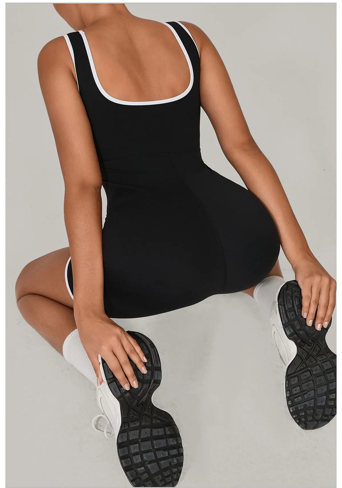 Women Color Blocked Yoga Jumpsuit Sleeveless Romper Elastic Quick Drying Fitness Workout Sportswear One-Piece Short Yoga Clothes