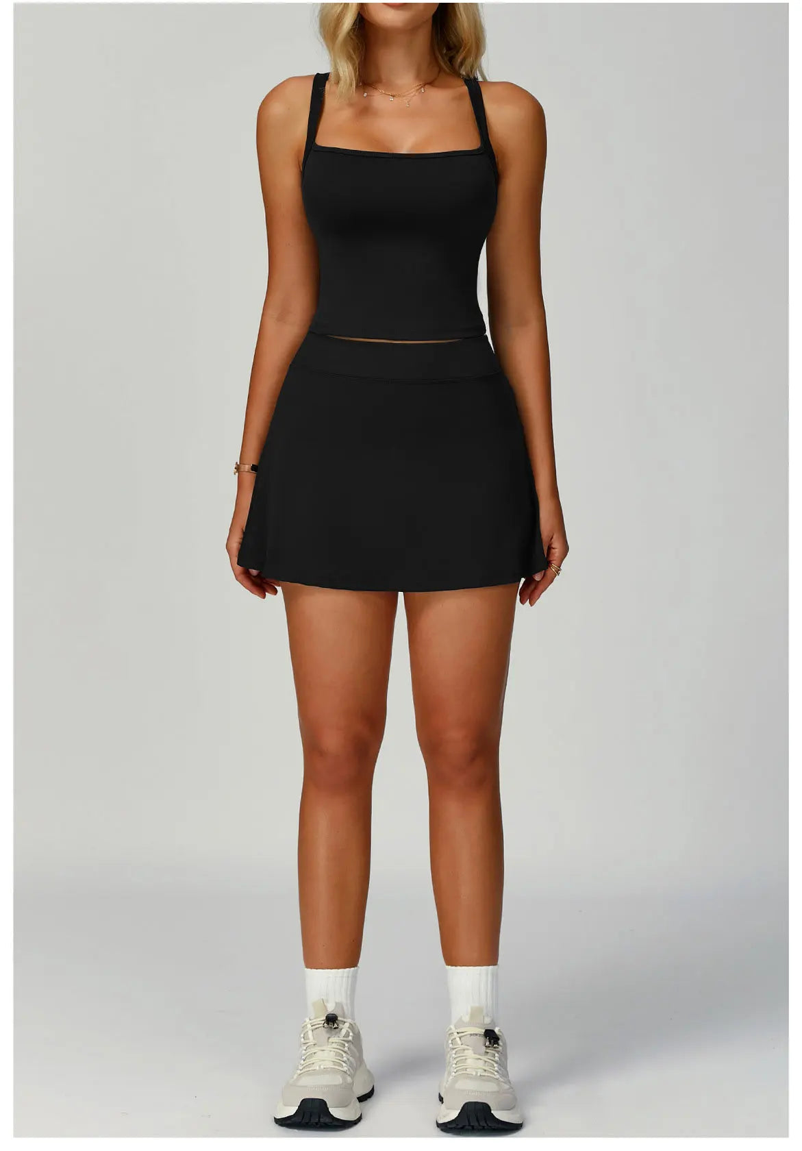 Yoga Set 2 Pieces Women's Tracksuit Sexy Sport Bra High Waist Sports Short Skirt Gym Fitness Sleeveless Workout Suit Sporstwear