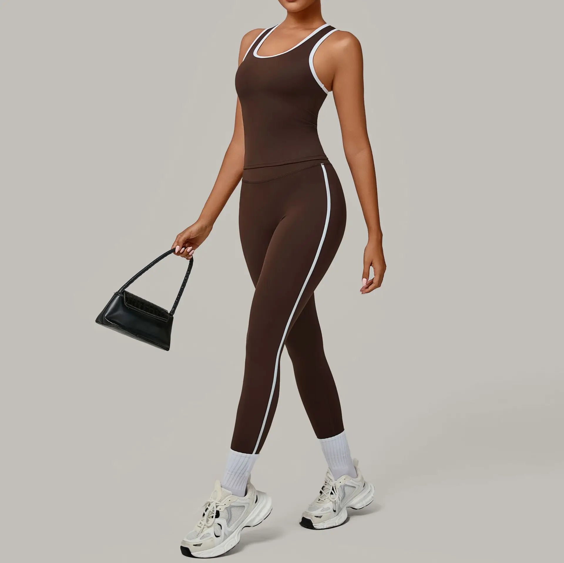 Sportswear 2PCS Women's Tracksuit Yoga Clothes Fitness Set Breathable Activewear Sexy Sports Bra Top High-Waisted Leggings Set