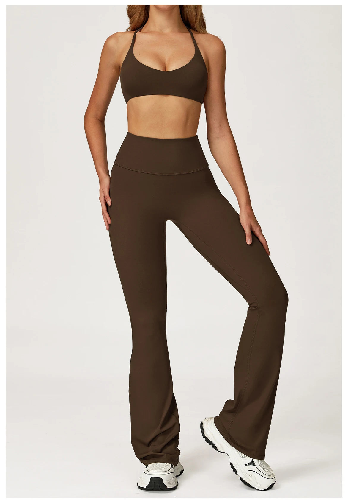 Women Yoga Set 2PCS Sportswear Push Up Workout Clothes Athletic Wear Gym Legging Fitness Bra Crop Top Long Sleeve Sports Suits