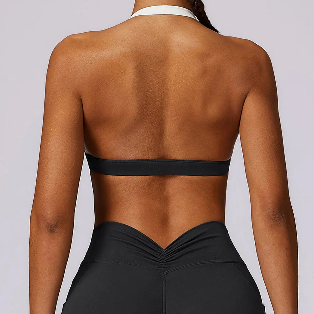 Women's Neck Hanging Back Beauty Yoga Bra Quick Drying Sports Underwear Gym Push Up Workout High-intensity Running Fitness Vest