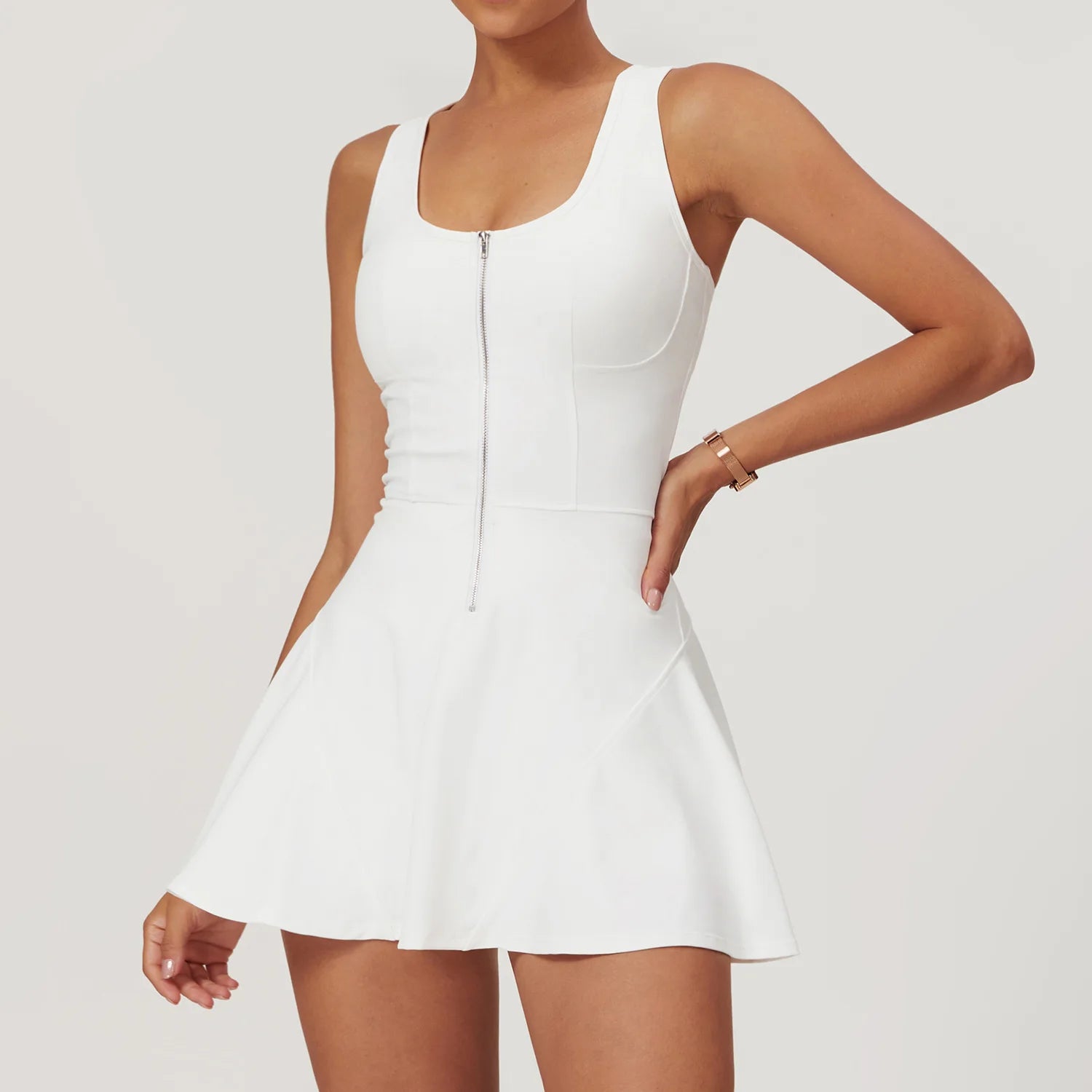 Zipper Sleeveless Yoga Bodysuit Women's Jumpsuits Skirt Yoga Set Gym Clothes Push-up Workout Tracksuit Dance Fitness Bodysuit