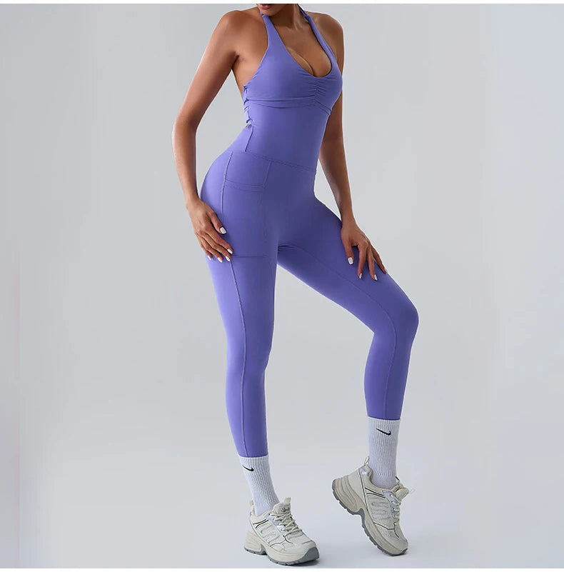 Workout Jumpsuit Sports Overalls Women Rompers Gym Clothing Running Tracksuit Fitness Gym Clothes Push Up Sportswear Yoga Set
