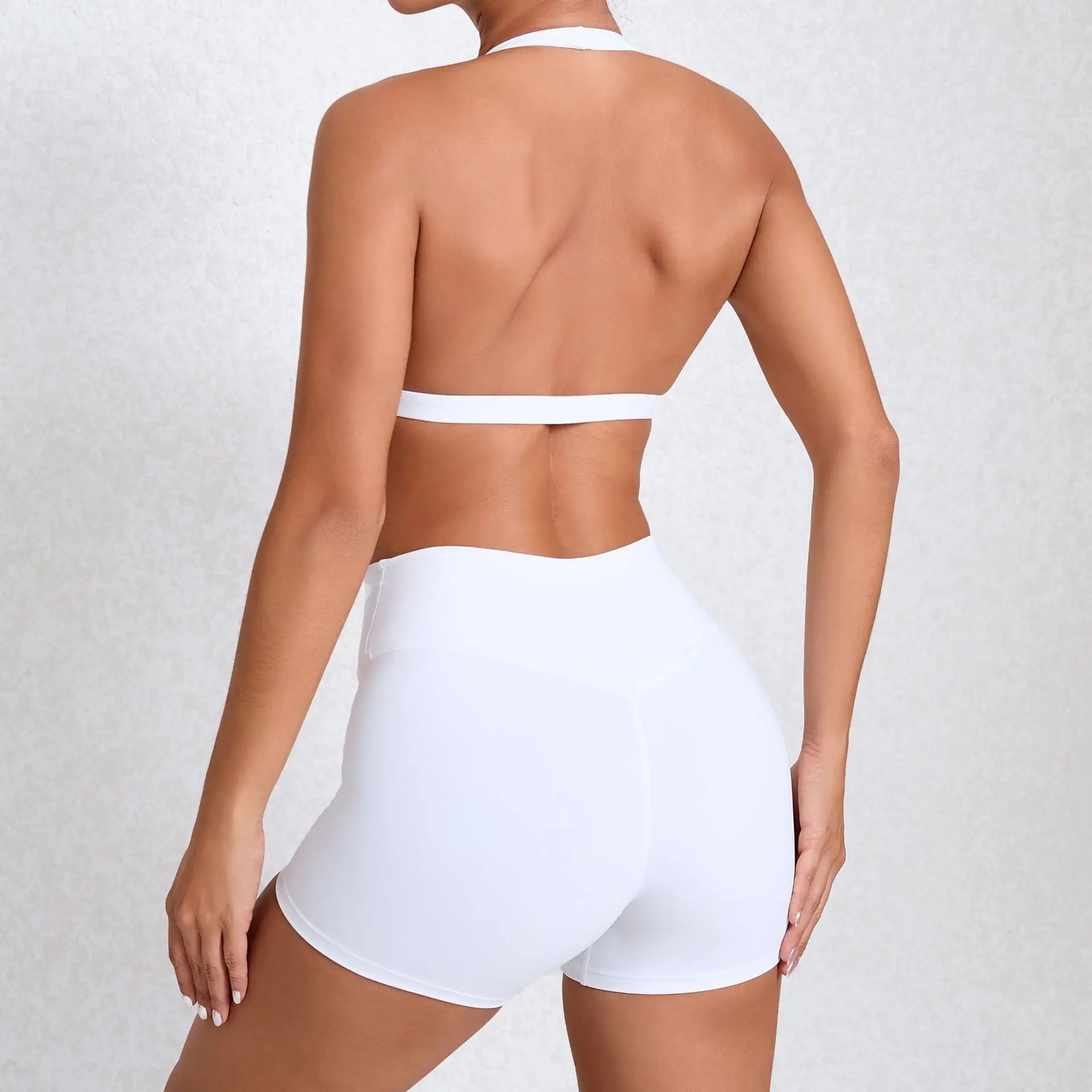 2PCS Yoga Sets Women Gym Workout Clothes High Waist Yoga Shorts Sports Bra High Waist Short Sets Push Up Running Athletic Wear