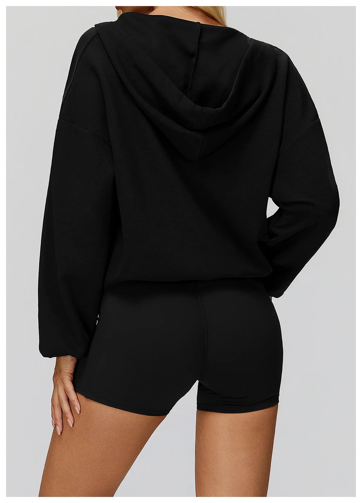 Autumn New Yoga Long Sleeved Women's Hooded Jacket V-neck Loose and Comfortable Outerwear Outdoor Running Workout Sports Jacket