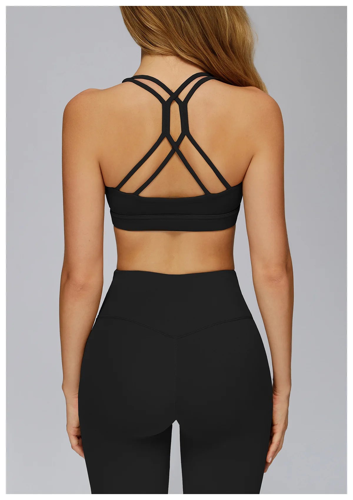 Women Tops Back Cross Strap Tank Top Push Up Underwear Running Sports Bra Breathable Soft Fitness Beauty Solid Color Yoga Bra