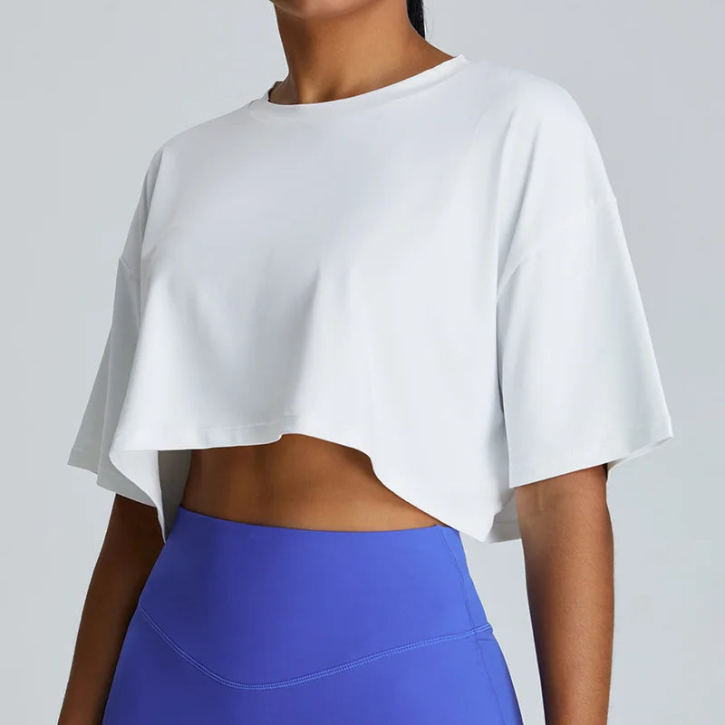 Loose Yoga Short Sleeves Women Breathable Quick Drying Yoga Clothes for Women Running Fitness Tops Sports Short Sleeved T-shirts