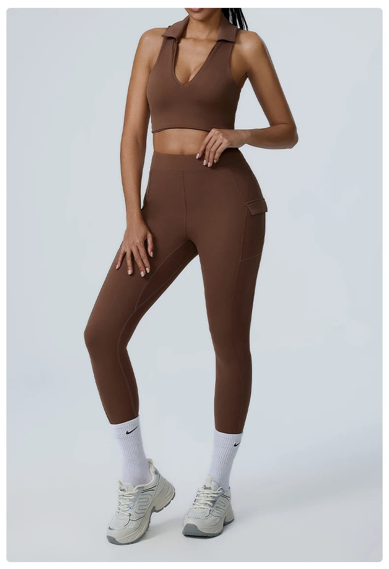 2PCS Yoga Set Women Tracksuit Sportswear Gym Workout Clothing Athletic Wear Fitness Bra High Waist Leggings Push Up Suit