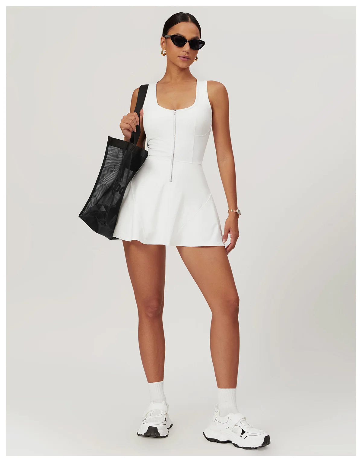 Zipper Sleeveless Yoga Bodysuit Women's Jumpsuits Skirt Yoga Set Gym Clothes Push-up Workout Tracksuit Dance Fitness Bodysuit