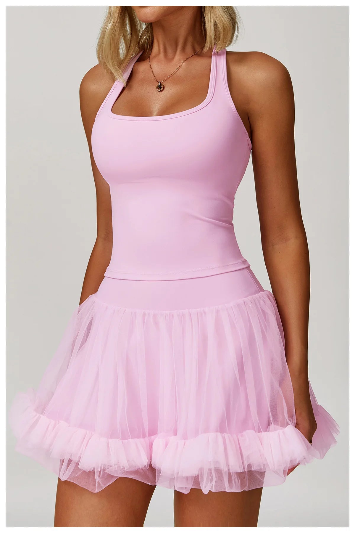 Summer Women's Yoga Short Skirt Anti Glare Short Skirt High Waist Tennis Skirt Casual A-line Half Skirt Mesh Sports Short Skirt